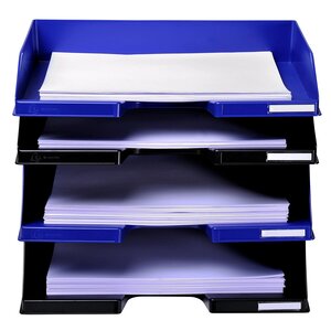 Corbeille À Courrier Combo Maxi À L'italienne Ecoblack - Noir - X 4 - Exacompta