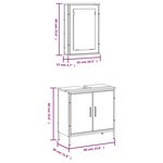 vidaXL Ensemble de meubles salle de bain 2 Pièces noir bois d'ingénierie
