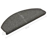 vidaXL Tapis de marches d'escalier 15 Pièces Gris foncé 65x24x4cm