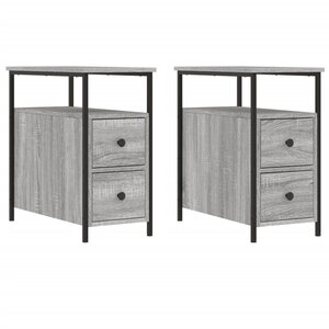 vidaXL Tables de chevet 2 Pièces sonoma gris 30x60x60cm bois d'ingénierie