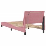 vidaXL Cadre de lit avec lumières LED rose 90x200 cm velours