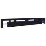 vidaXL Meuble TV avec lumières LED Noir 290x36 5x40 cm