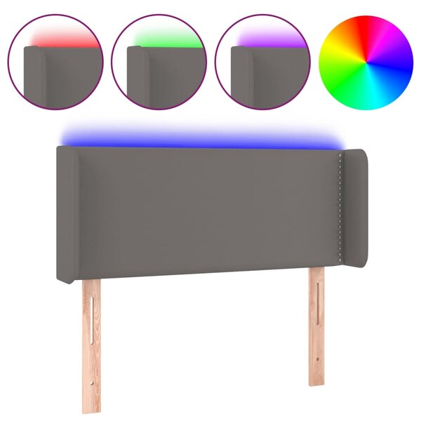 vidaXL Tête de lit à LED Gris 83x16x78/88 cm Similicuir