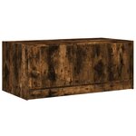 vidaXL Table basse avec portes en verre chêne fumé 102x50x42 cm