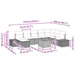 vidaXL Ensemble canapé jardin 9 pièces avec coussins noir poly rattan