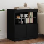 vidaXL Buffet avec lumières LED noir 60x37x67 cm