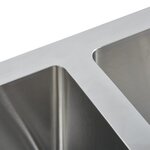 vidaXL Évier de cuisine fait à la main Acier inoxydable