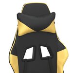 vidaXL Chaise de jeu de massage Noir et doré Similicuir