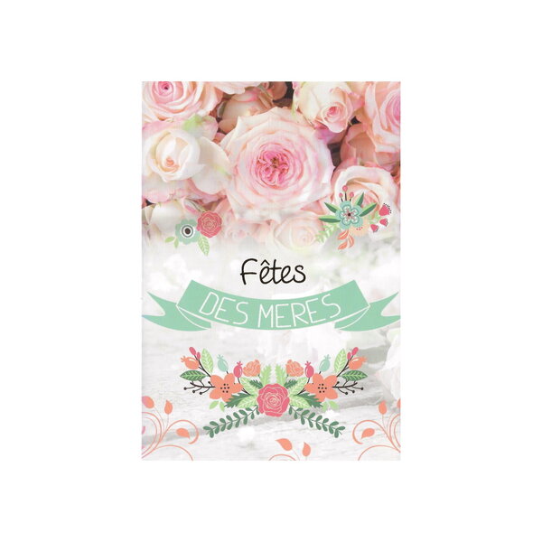 Carte de voeux - bonne fête maman - modèle : bouquet de roses ii
