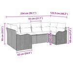 Ensemble de Canapé de Jardin 6 Pièces avec Coussins Gris Poly Rattan