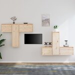 vidaXL Meubles TV 6 Pièces Bois massif de pin
