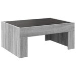 vidaXL Table basse avec LED infini sonoma gris 70x50x30 cm