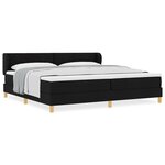 Lit box spring vidaXL avec matelas - Noir  200x200 cm  Tissu