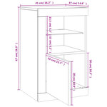 vidaXL Armoire latérale avec lumières LED chêne marron bois ingénierie