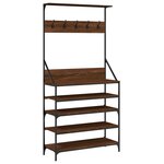 vidaXL Porte-vêtements et rangement des chaussures chêne marron