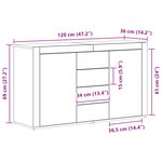 Buffet vidaXL Chêne de Sonoma Bois d'ingénierie 120 x 36 x 69 cm