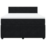 vidaXL Sommier à lattes de lit avec matelas Noir 140x200 cm Velours