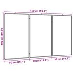 vidaXL Tableau blanc magnétique pliable 150x100x1 7 cm aluminium