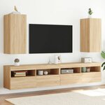 vidaXL Meubles TV muraux lumières LED 2 Pièces chêne sonoma 30 5x35x70 cm