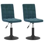 vidaXL Chaises pivotantes à manger lot de 2 bleu velours