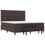 vidaXL Lit à ressorts avec matelas et banc marron foncé 180x200 cm en tissu