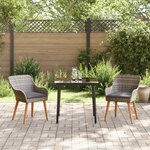 vidaXL Ensemble de salle à manger de jardin 3 pièces en rattan poly gris