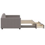 vidaXL Lit de jour avec gigogne et tiroirs sans matelas taupe 90x200cm