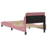 vidaXL Cadre de lit avec tête de lit Rose 90x200 cm Velours