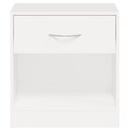 vidaXL Table de chevet 2 Pièces avec tiroir Blanc