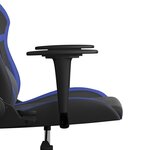 vidaXL Chaise de jeu de massage Noir et bleu Similicuir