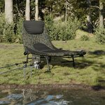 vidaXL Lit de pêche avec pieds à boue réglables pliable camouflage