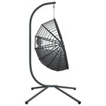 vidaXL Chaise suspendue en forme d'œuf et support gris rotin et acier