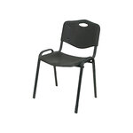 Q-connect chaise empilable 4 pieds - Structure métal - Max. Supporte 100kg - Noir