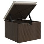 Ensemble de canapé de jardin 4 pièces vidaXL avec coussins marron en poly rattan