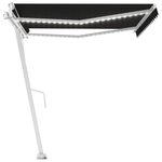 vidaXL Auvent automatique capteur de vent et LED 400x300 cm Anthracite