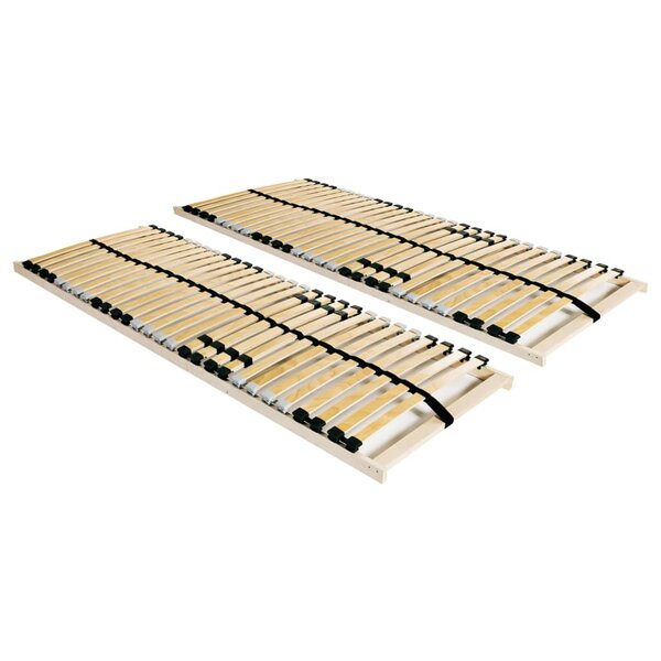 vidaXL Sommiers à lattes sans matelas 2 Pièces avec 28 lattes 80x200 cm