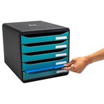Module De Classement Big Box Plus 5 Tiroirs Skandi - Bleu Pacifique - Exacompta