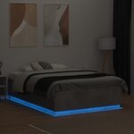 vidaXL Cadre de lit avec lumières LED gris béton 120x190 cm
