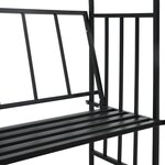 vidaXL Voûte de jardin avec banc Noir 128x50x207 cm Fer