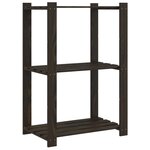 vidaXL Support de rangement à 3 niveaux noir 60x38x90 cm bois pin