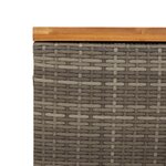 vidaXL Boîte de rangement de jardin gris résine tressée bois d'acacia