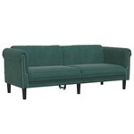 vidaXL Ensemble de canapés 2 Pièces vert foncé velours