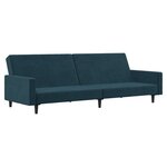 vidaXL Canapé-lit à 2 places Bleu Velours