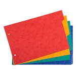 Intercalaires Pour Fiches Bristol Carte Lustrée 225g/m2 4 Positions - A5 148x210mm - Couleurs Assorties - X 10 - Exacompta