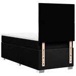 vidaXL Sommier à lattes de lit et matelas Noir 80x200 cm Tissu