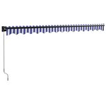 vidaXL Auvent rétractable bleu et blanc 4x3 m tissu et aluminium
