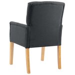 vidaXL Chaise de salle à manger avec accoudoirs Gris Tissu