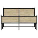 vidaXL Cadre de lit en métal sans matelas chêne sonoma 150x200 cm