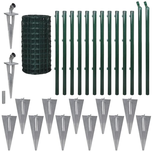 vidaXL Clôture Euro Acier 25 x 1 7 m Vert