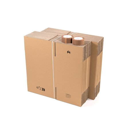 Lot de 35 cartons 35x27 5x33cm double cannelure pour BD  vinyles + 1 adhésif offert